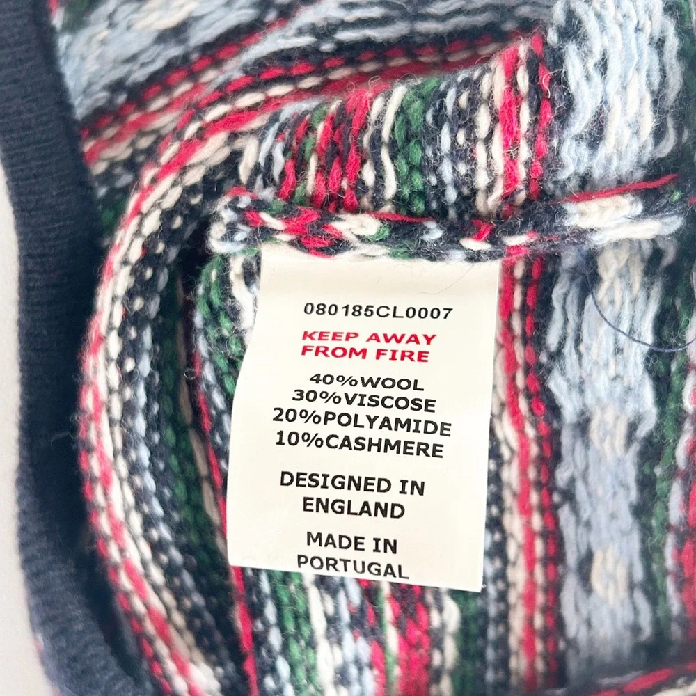 Thomas Brown Kids Winter Fair Isle Wool Cashmere Heritage Trapper Beanie Hat S/M